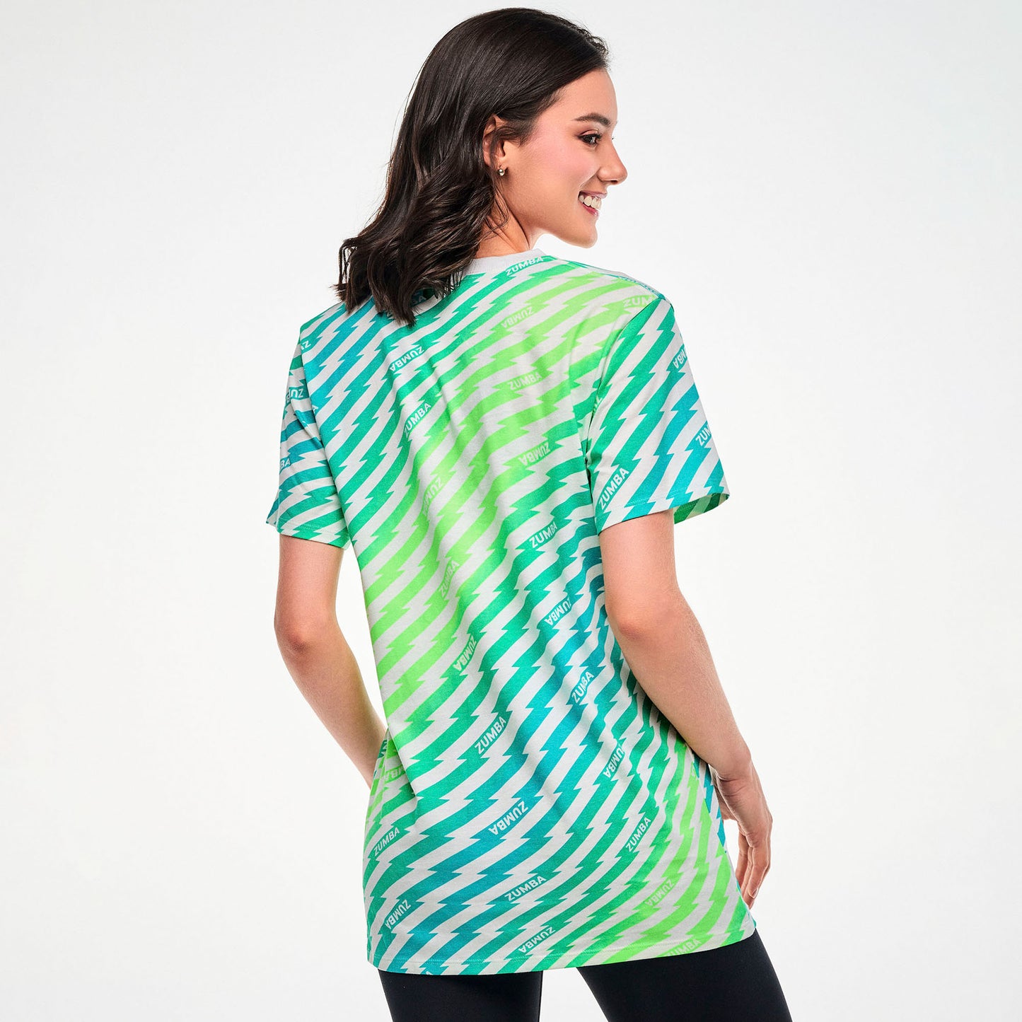 Electric Feel Unisex Crew Neck Tee - Green/Blue Z3T000424