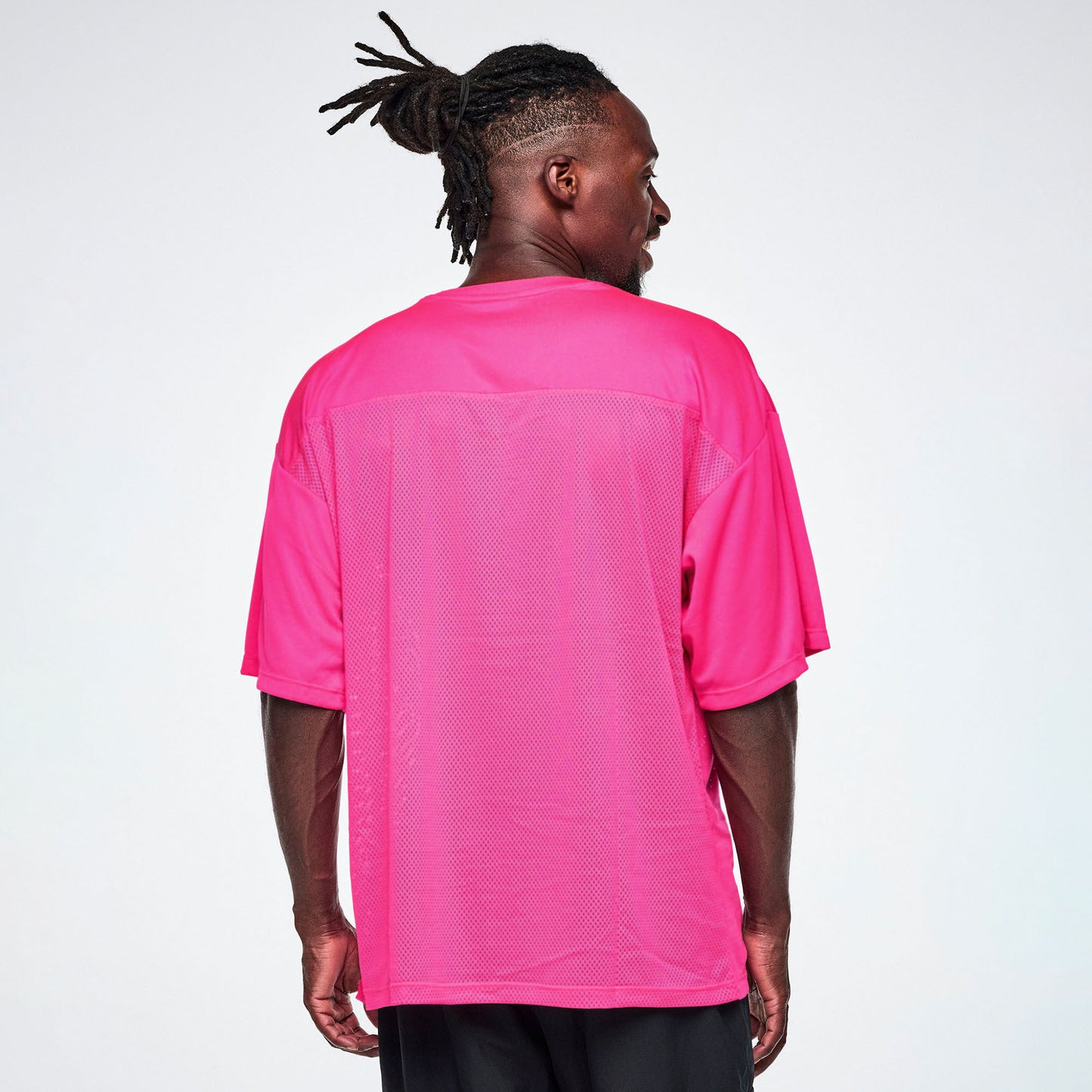 Ultrabright Oversized Mesh Sports Jersey - Shocking Pink