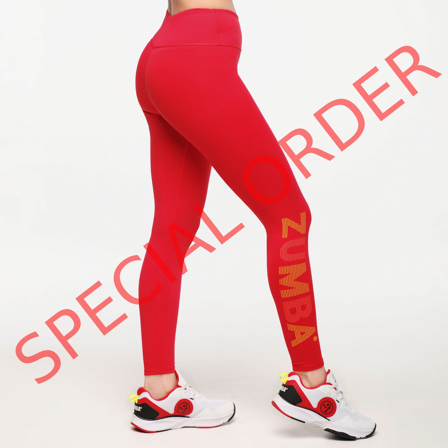 Zumba Explore Crossover Waistband Ankle Leggings - Viva La Red